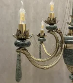 لوستر برنزی سنگی مدل ژوزفین سبز (سنگ طبیعی) - Image 3